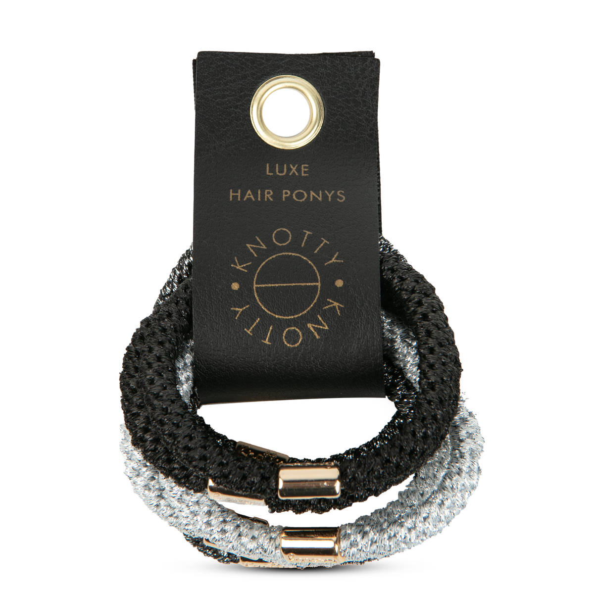 Luxe Hair Tie Set of 6 — Black Metallics-0