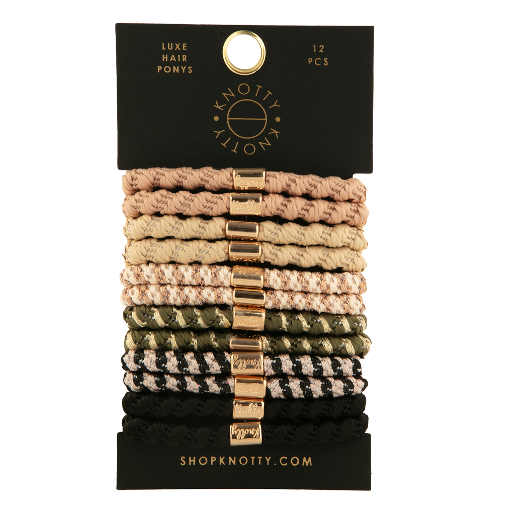 Luxe Hair Tie Set of 12 — Desert-0