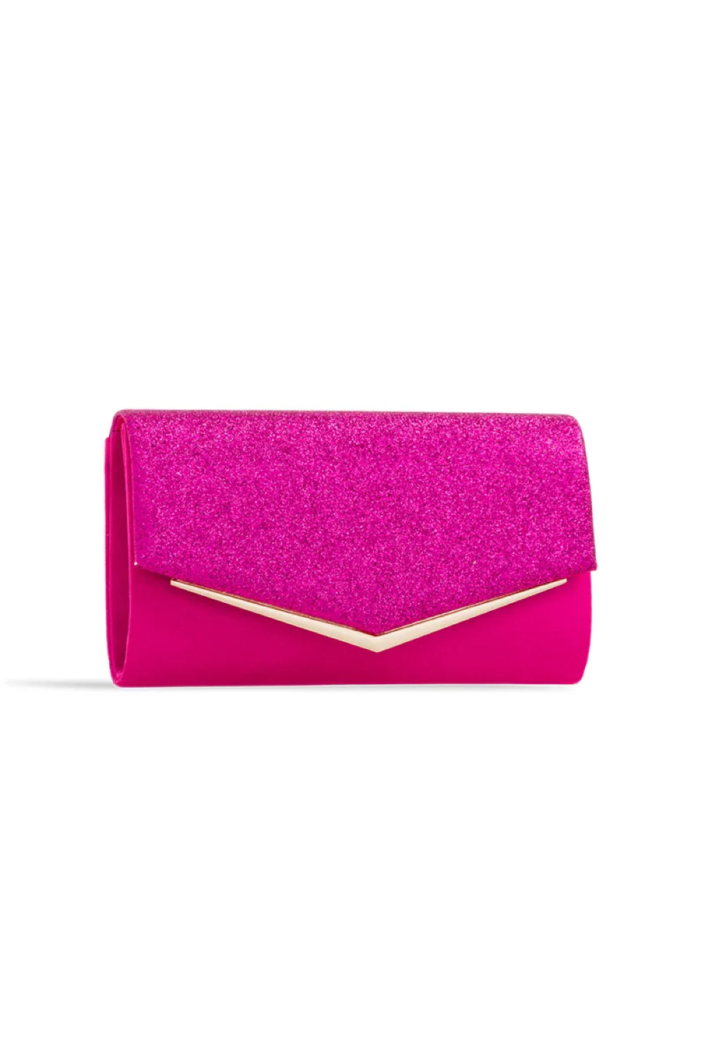 Fuchsia Glitter Envelope Clutch