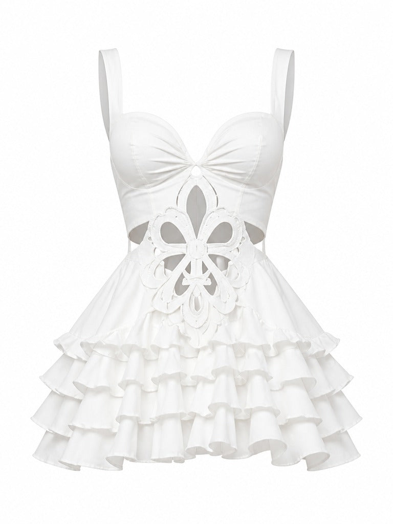 Audacious White Cutout Ruffle Dress — original supplier photograph 5