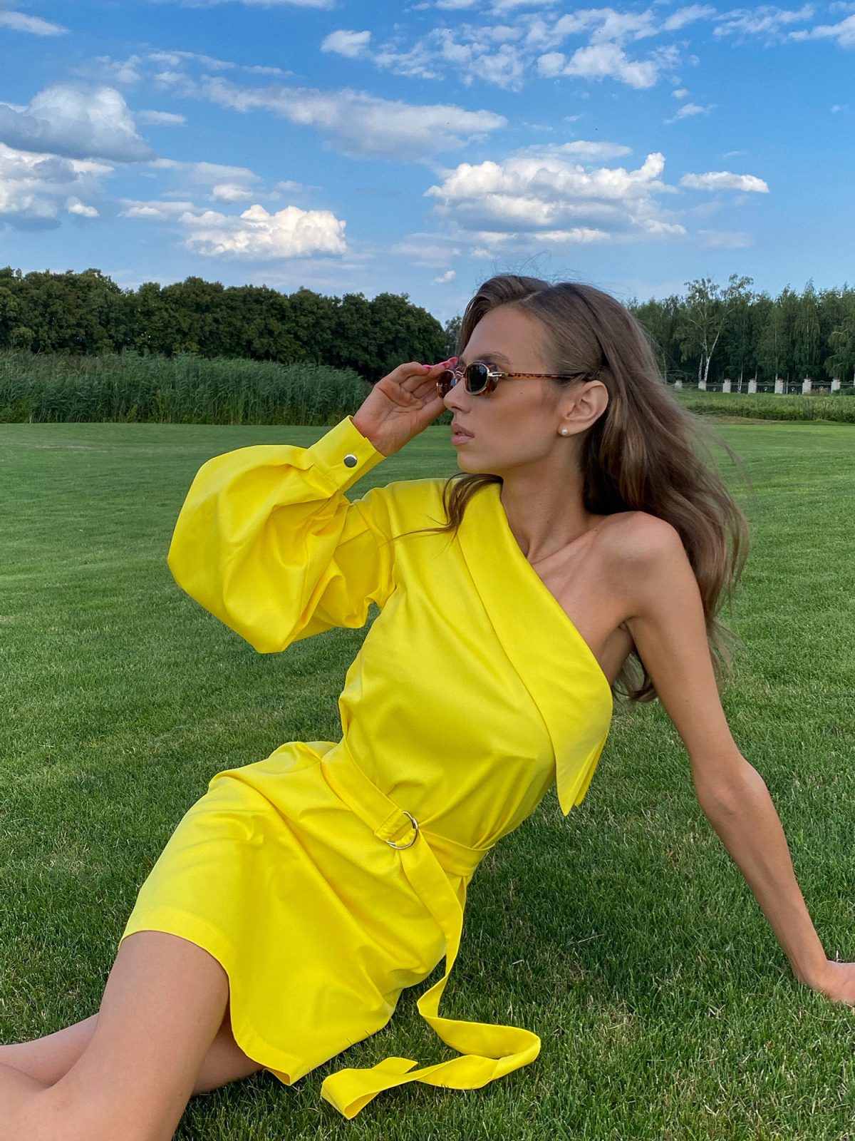 One-Shoulder Puff-Sleeve Mini Dress — original supplier photograph 11