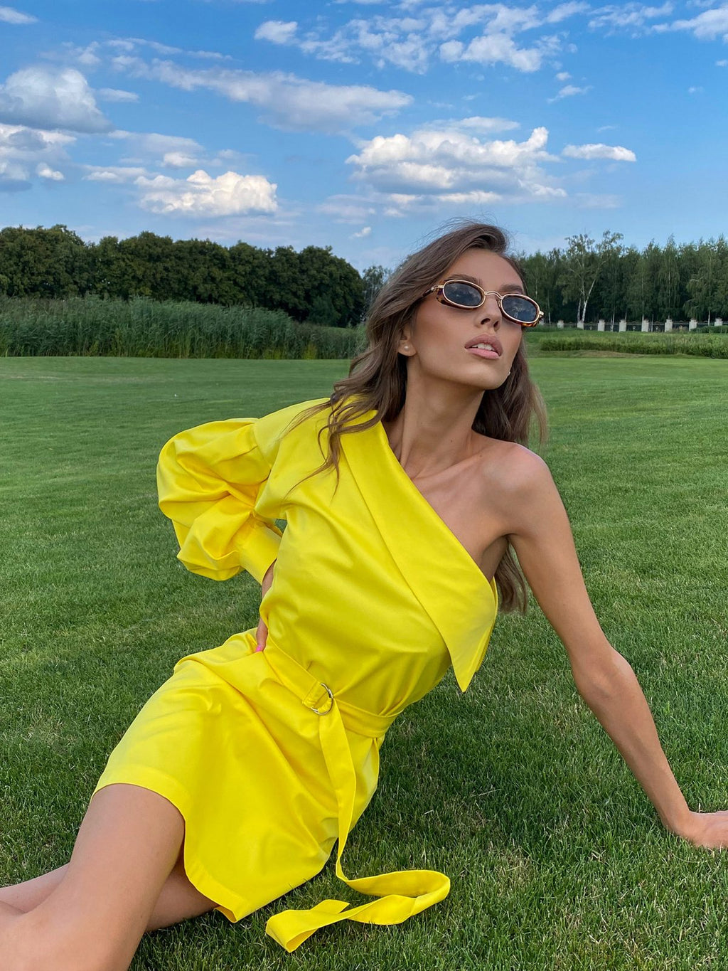 One-Shoulder Puff-Sleeve Mini Dress — original supplier photograph 12