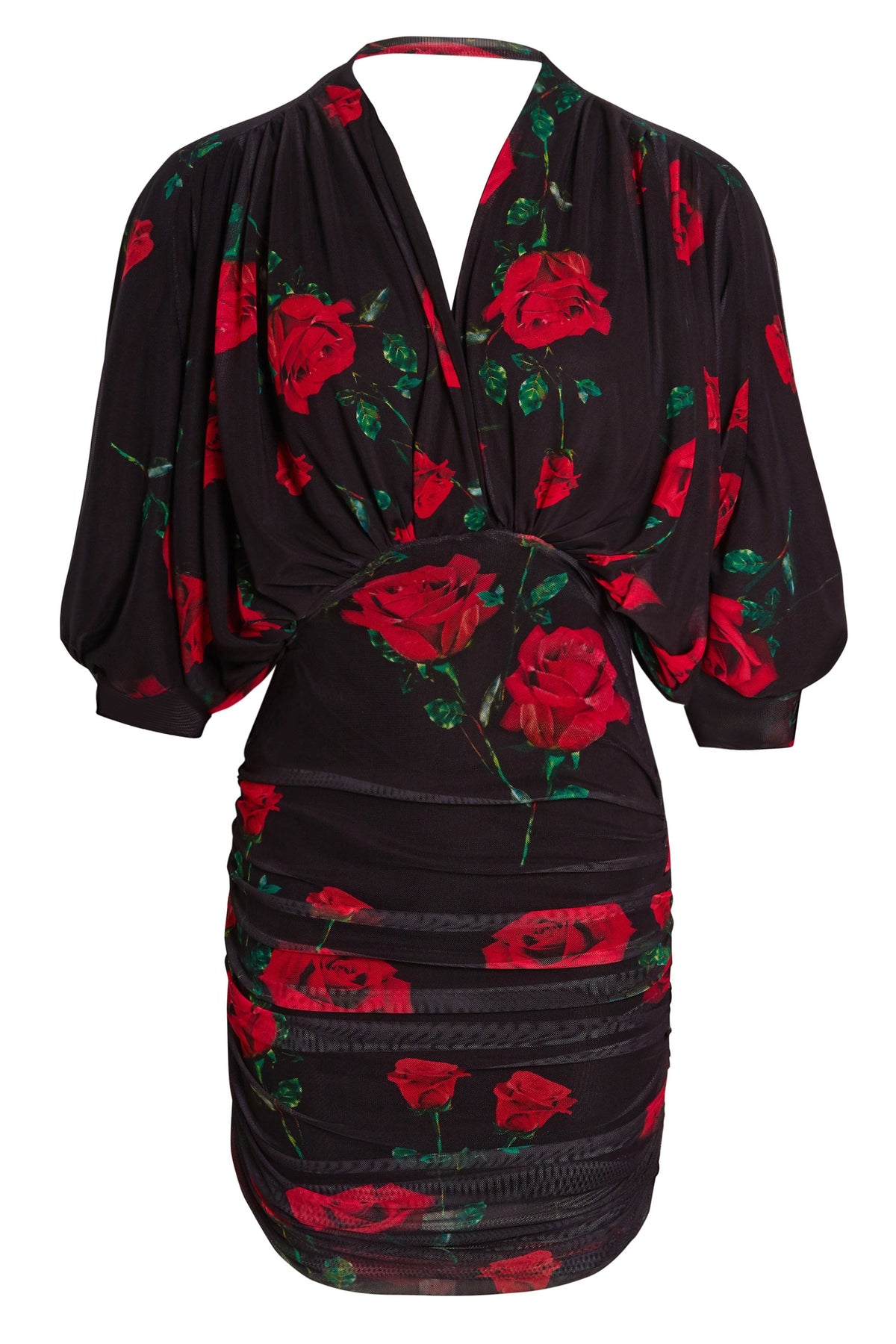 Sarvin Nya Floral Ruched Batwing Mini Dress — original supplier photograph 1