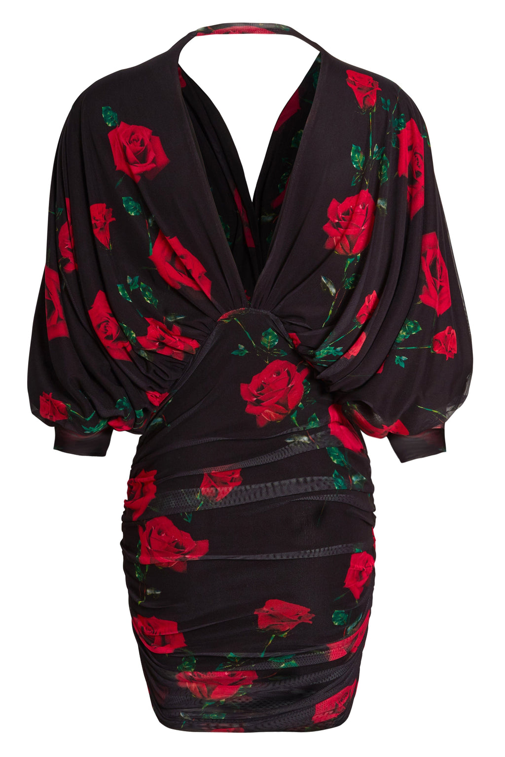 Sarvin Nya Floral Ruched Batwing Mini Dress — original supplier photograph 2