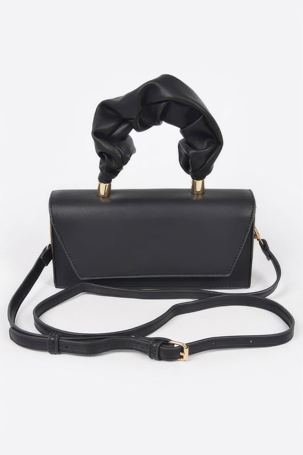 SOHO Wrinkled-Handle Flap Clutch