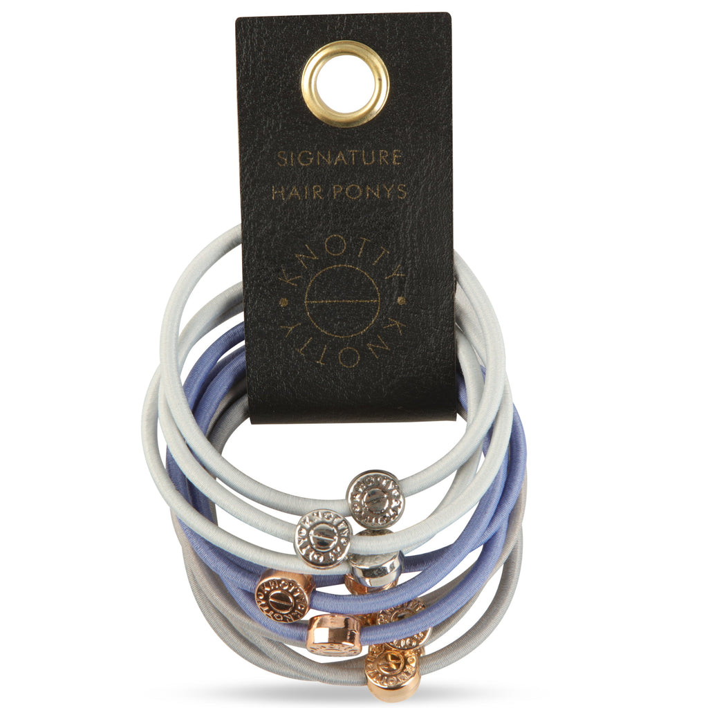 Signature Hair Tie Set of 10 — Denim-0