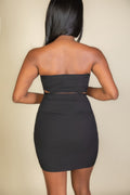 Ribbed Bandeau Mini Dress — Cutout Back