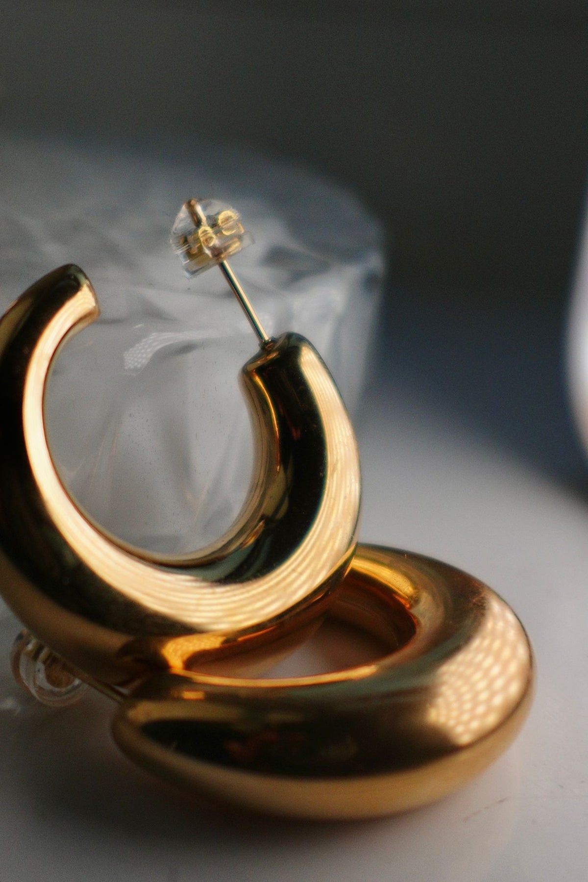 18K Gold-Plated Chunky Hoop Earrings — supplier product photo 2