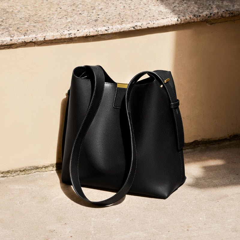 Genuine Leather Bucket Shoulder Bag