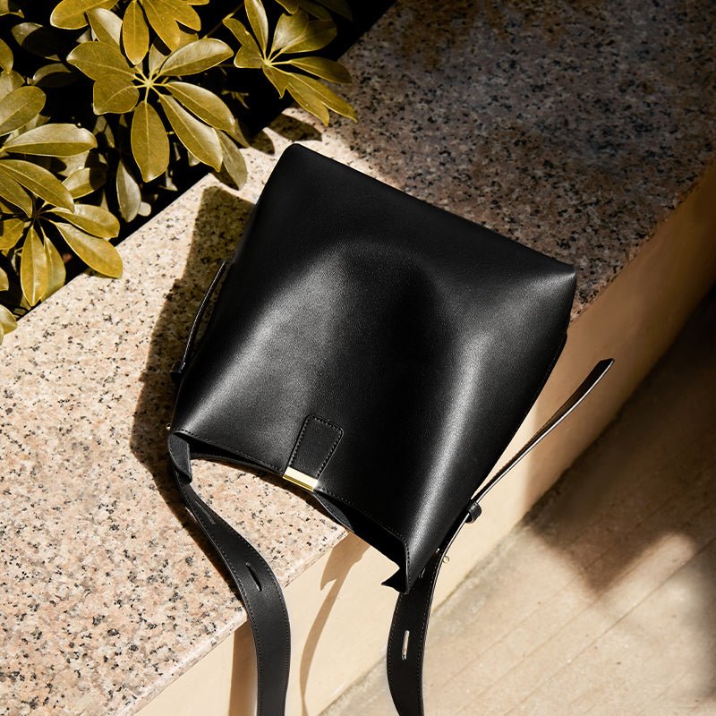 Genuine Leather Bucket Shoulder Bag