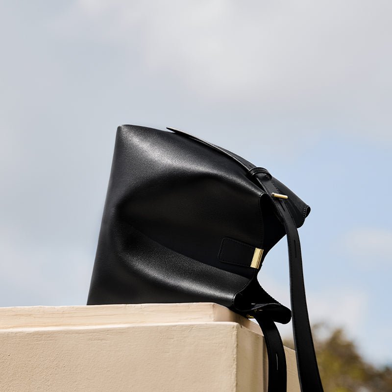 Genuine Leather Bucket Shoulder Bag