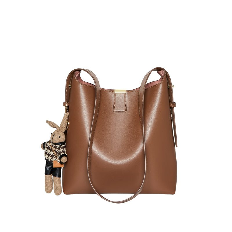 Genuine Leather Bucket Shoulder Bag