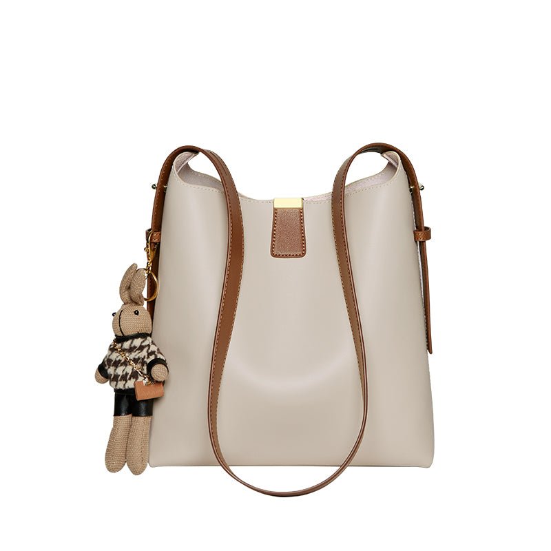 Genuine Leather Bucket Shoulder Bag