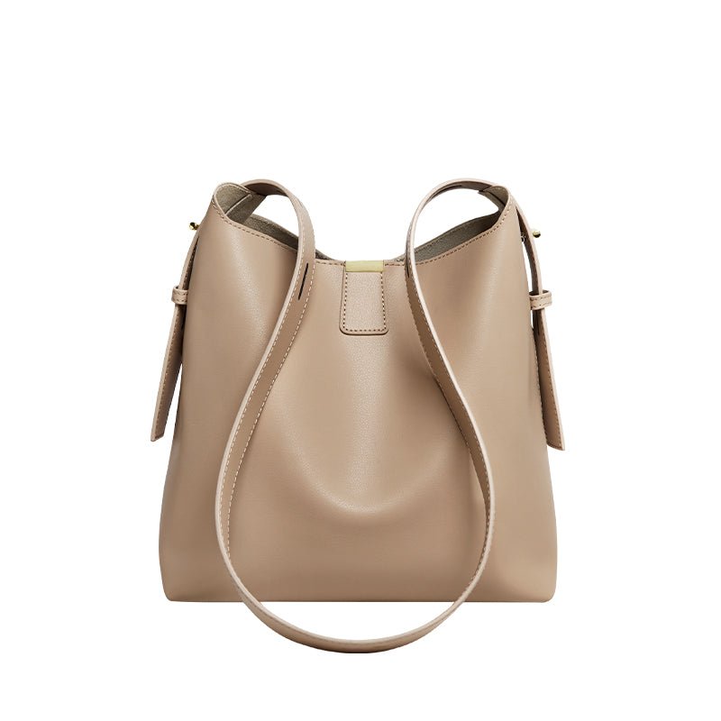 Genuine Leather Bucket Shoulder Bag